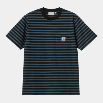 Carhartt WIP SS Seidler Pocket T-Shirt Seidler Stripe Squid Black