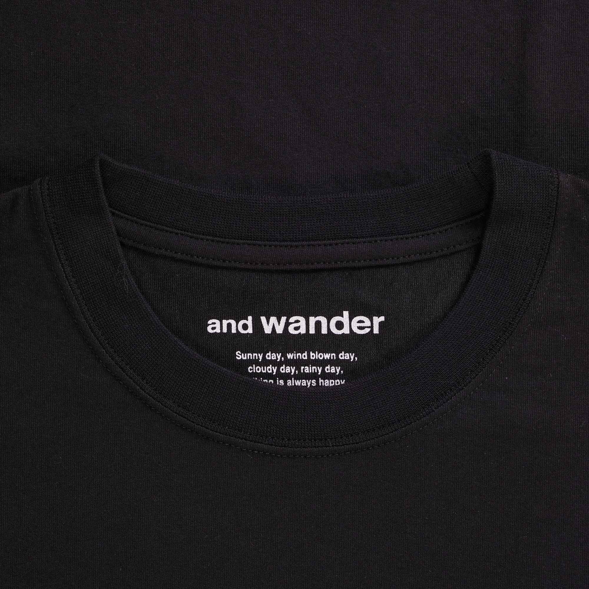 And Wander Big Logo T-Shirt Black