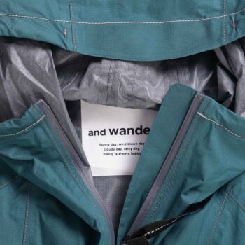 And Wander Logo-Print Ripstop Hooded Jacket Blue