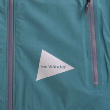 And Wander Logo-Print Ripstop Hooded Jacket Blue