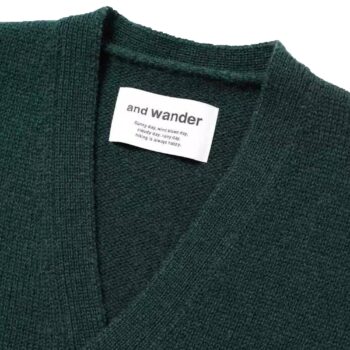 And Wander Shetland Wool Cardigan Green 5743284065WS/M020