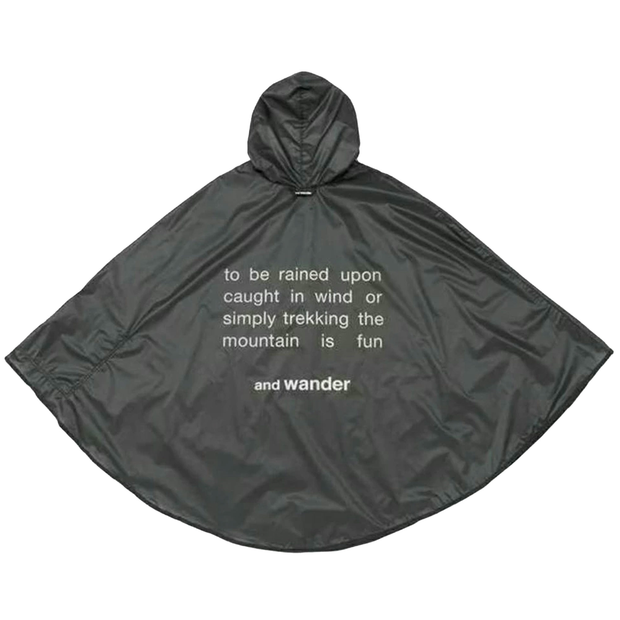 And Wander Sil Poncho Charcoal