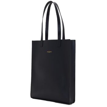 Fred Perry Burnished Leather Tote Bag Black
