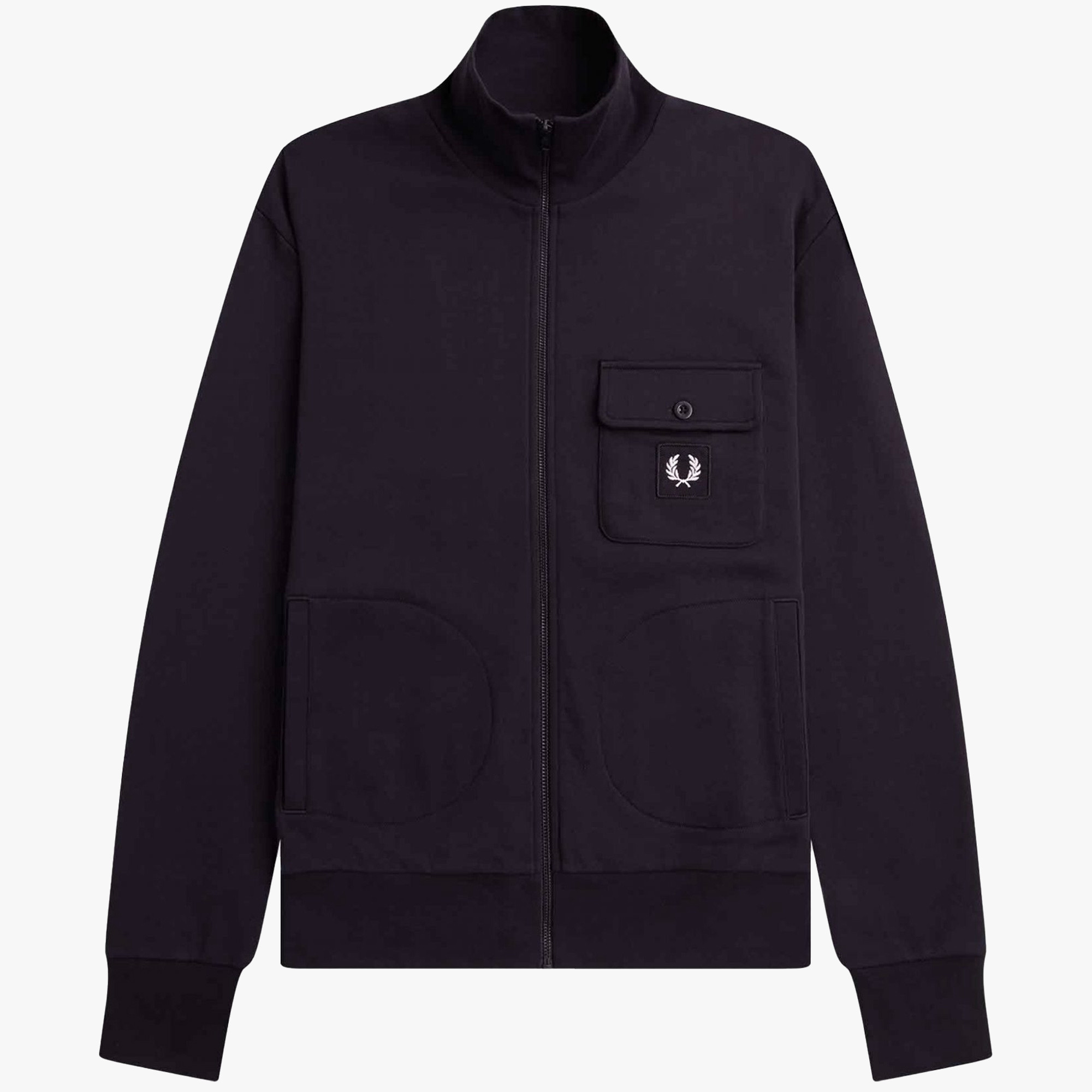 Fred Perry Funnel Neck Track Jacket Black