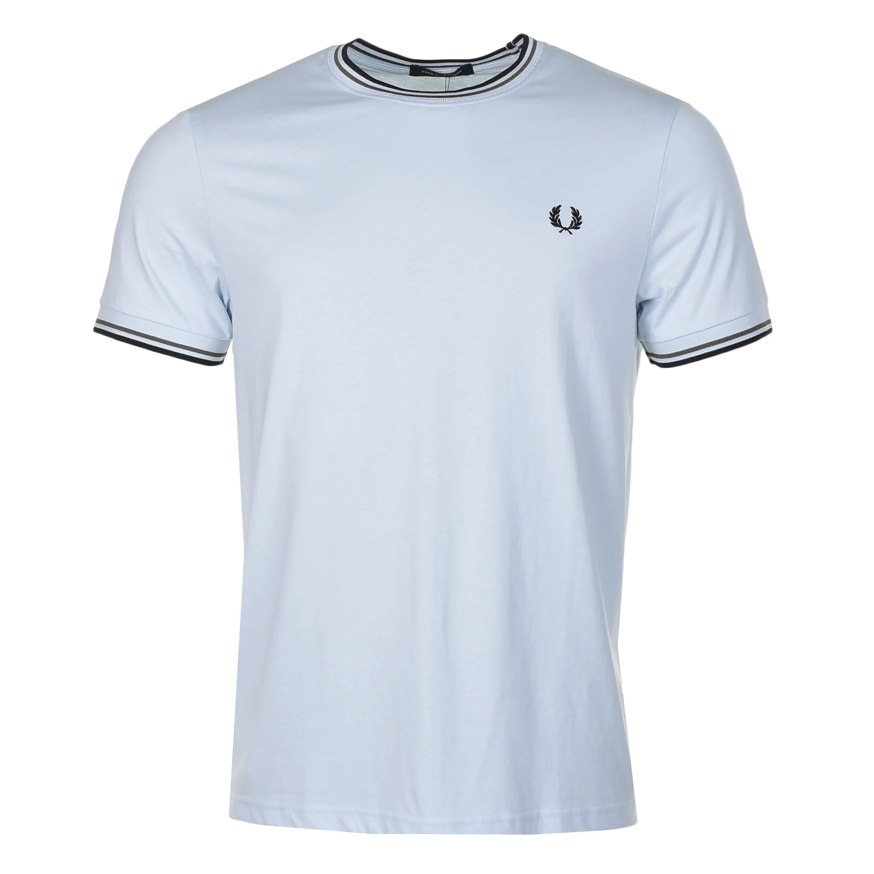 Fred Perry Twin Tipped T Shirt Light Ice Dark Green Black