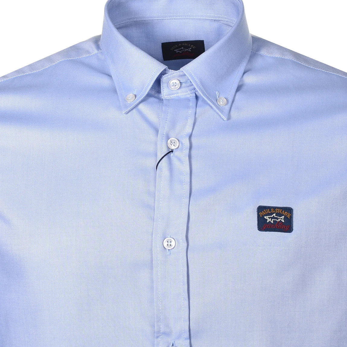 Paul & Shark Long Sleeve Badge Oxford Shirt Sky Blue