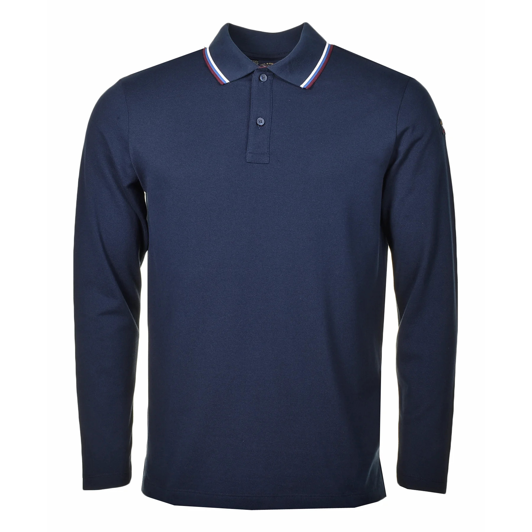 Paul & Shark Long Sleeve Stripe Collar Polo Shirt Navy