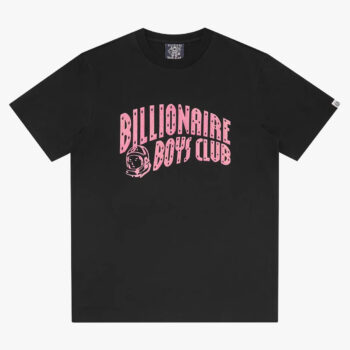BILLIONAIRE BOYS CLUB GLITTER ARCH LOGO T-SHIRT BLACK PINK