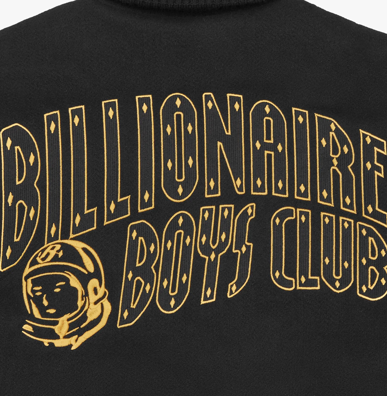 Billionaire Boys Club Leather Sleeve Varsity Jacket Black/Gold