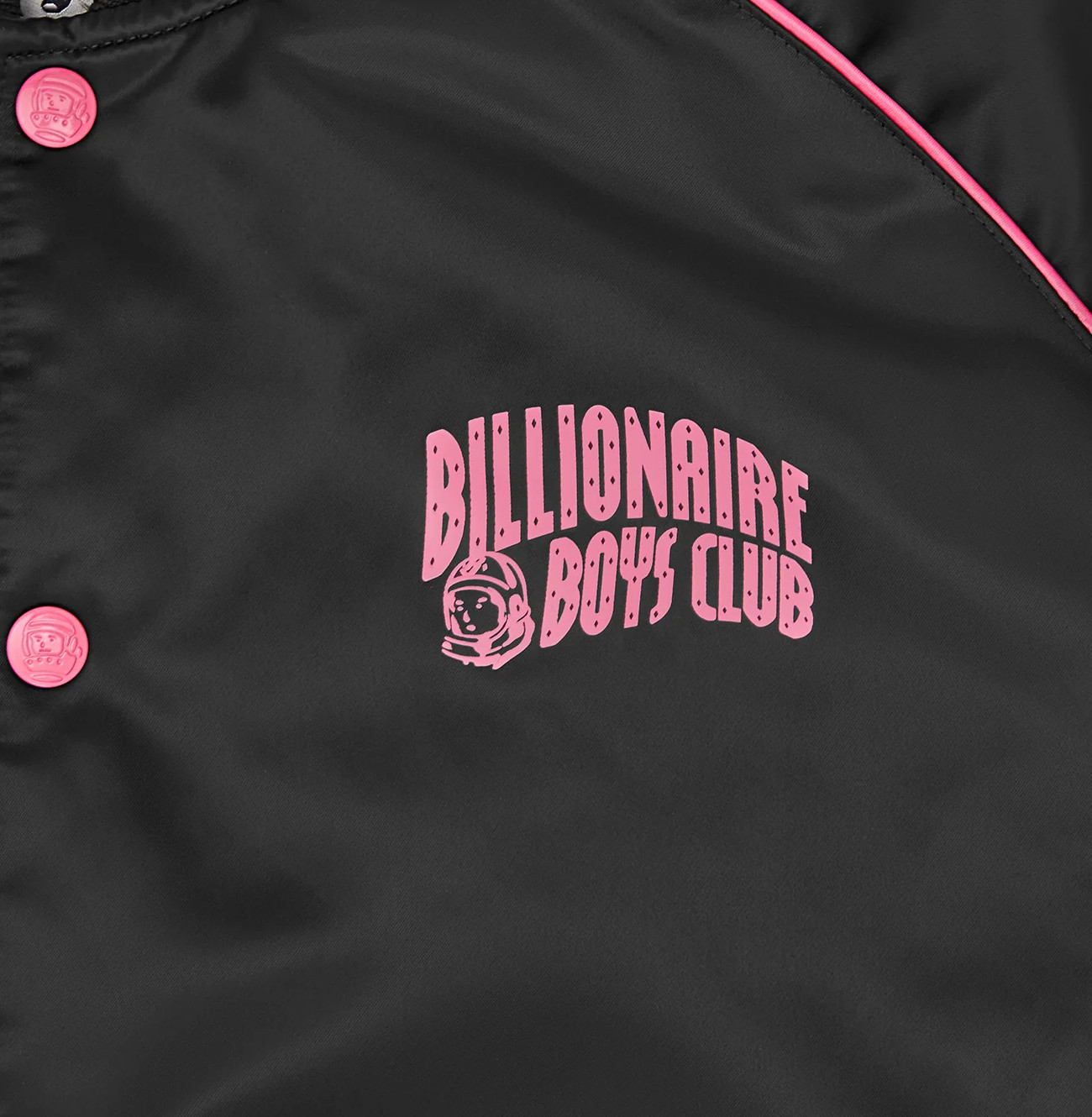 Billionaire Boys Club Satin Bomber Jacket Black Pink