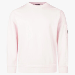 C.P. Company Cotton Diagonal Fleece Lens Sweatshirt Heavenly Pink