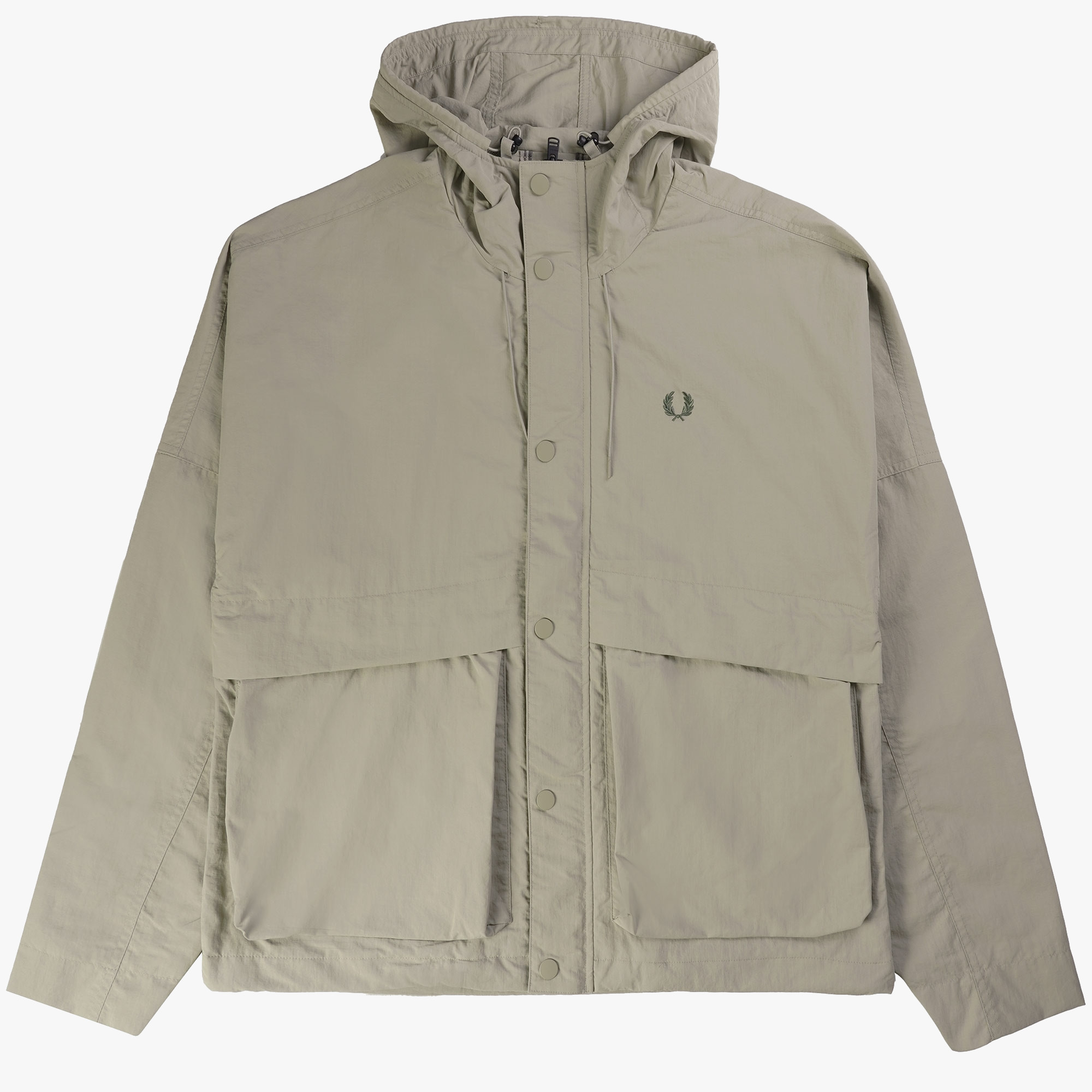 Fred Perry J7813 Cropped Parka Jacket Warm Grey