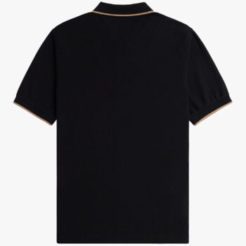 Fred Perry M7729 Crepe Pique Zip Neck Polo Shirt Black
