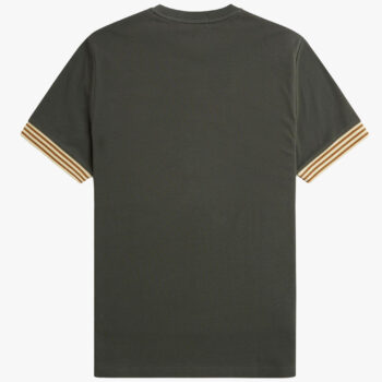 Fred Perry Striped Cuff T-Shirt Field Green