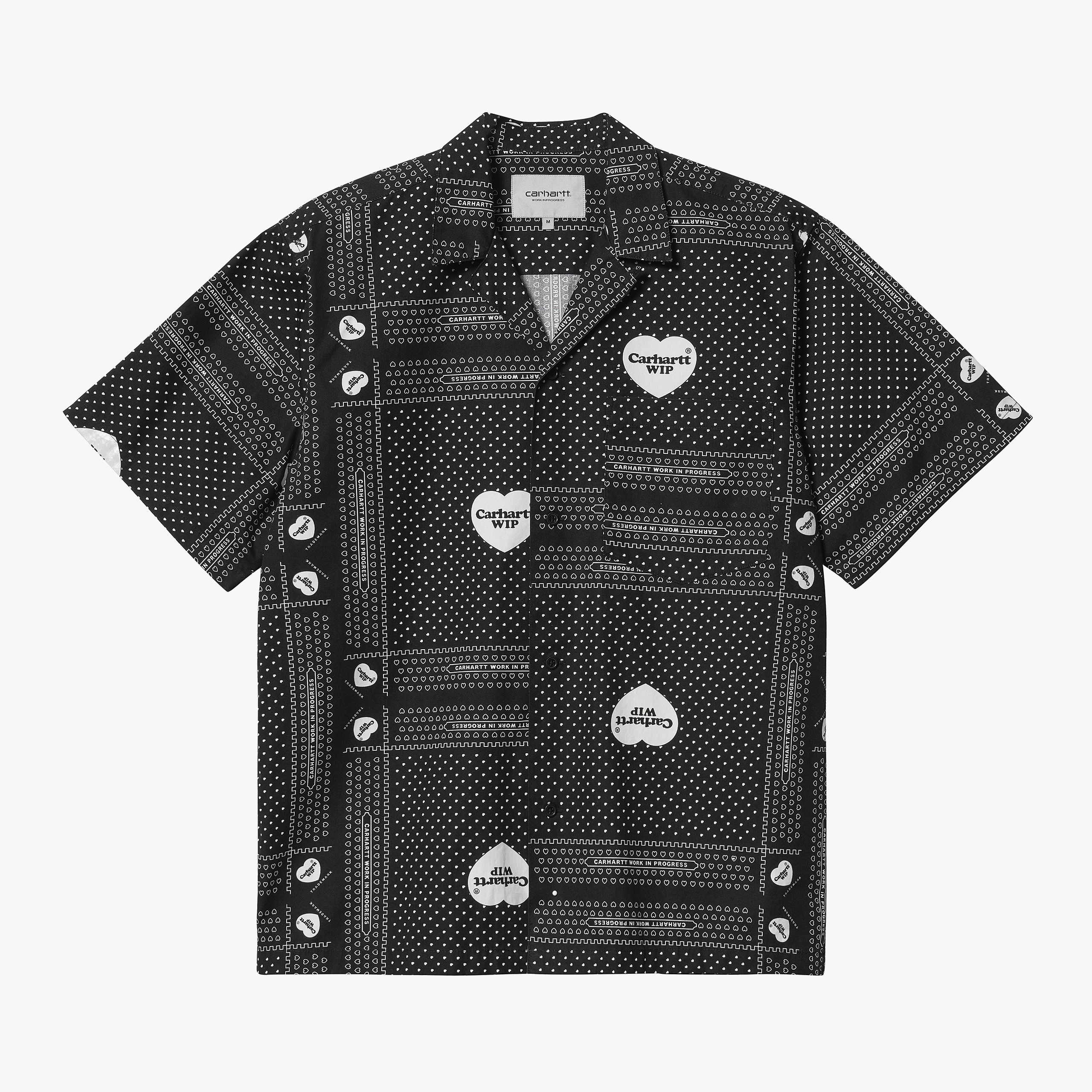 Carhartt WIP SS Heart Bandana Shirt AOP Black