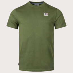 Aquascutum Active Club Check Patch T-Shirt Army Green