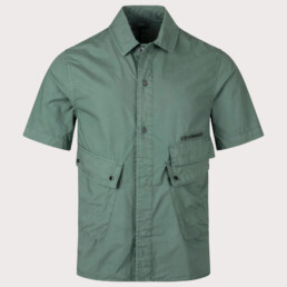 C.P. Company Short Sleeve Popeline Pocket Shirt Duck Green