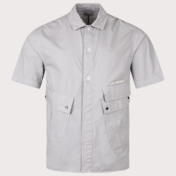 C.P. Company Short Sleeve Popeline Pocket Shirt Drizzle Grey