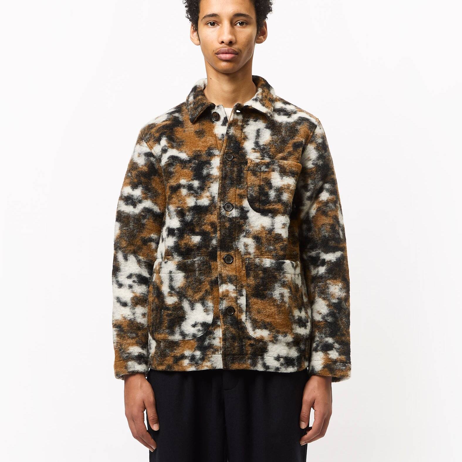 Universal Works Field Jacket (Ylang Flower Fleece) - Brown - Brown / S