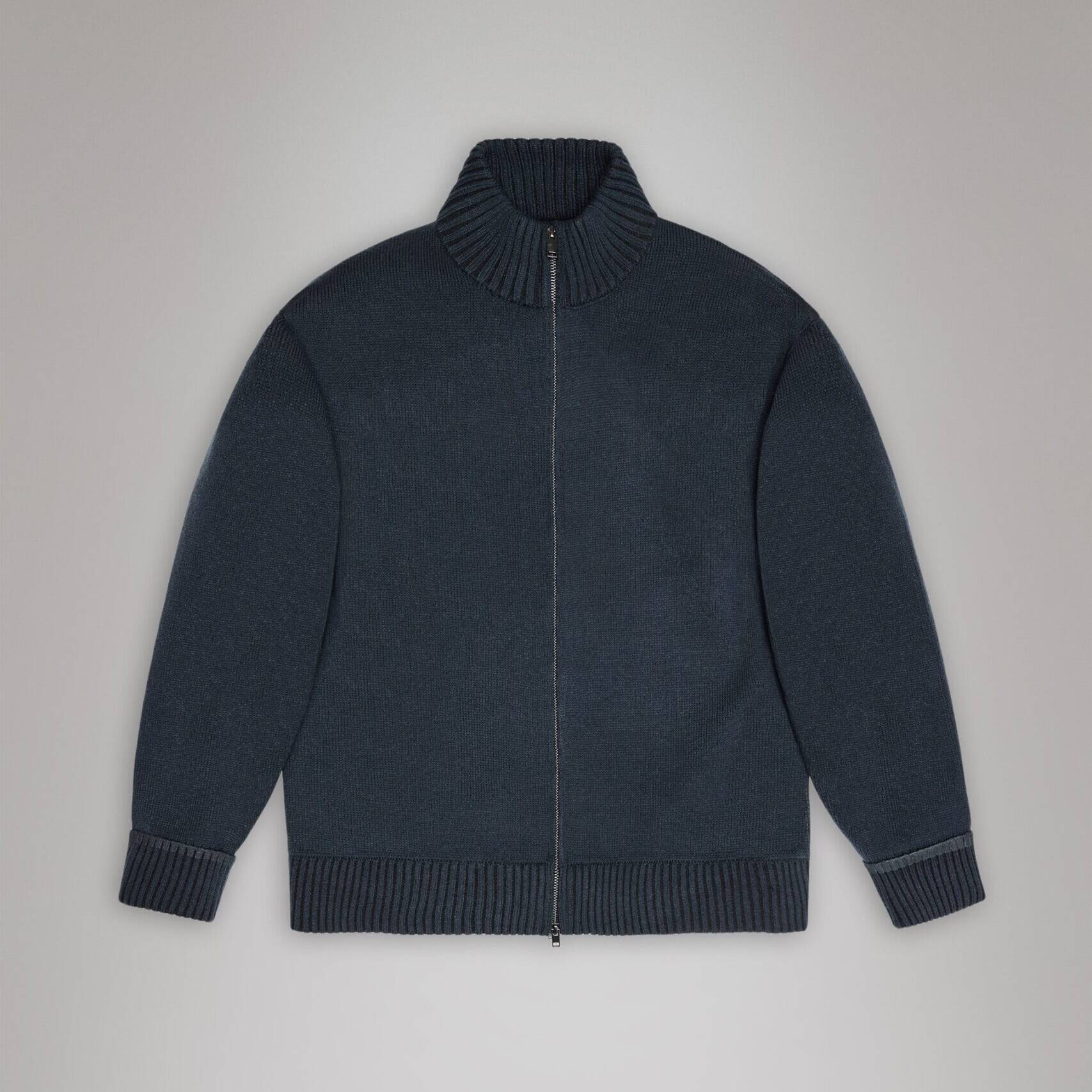 Rains Sowa Knit Zip Cardigan - Navy/Black