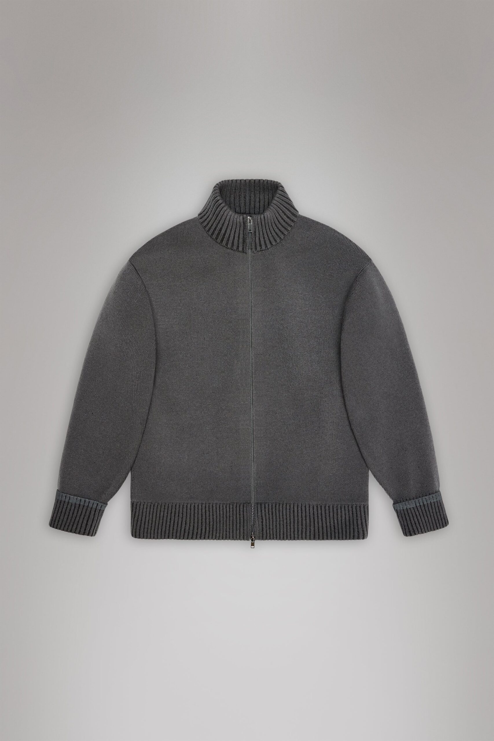 Rains Sowa Knit Zip Cardigan - Grey/Black