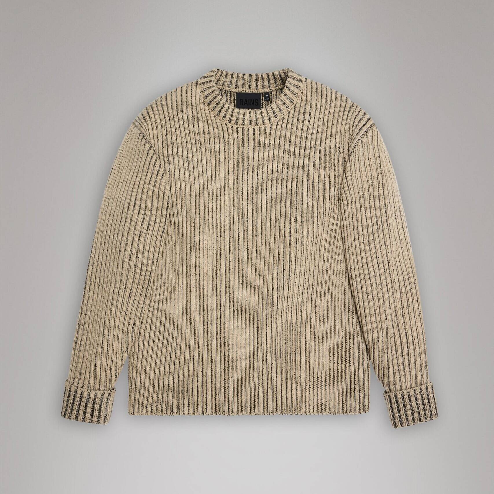 Rains Sapa Knit Crew Neck - Beige/Black