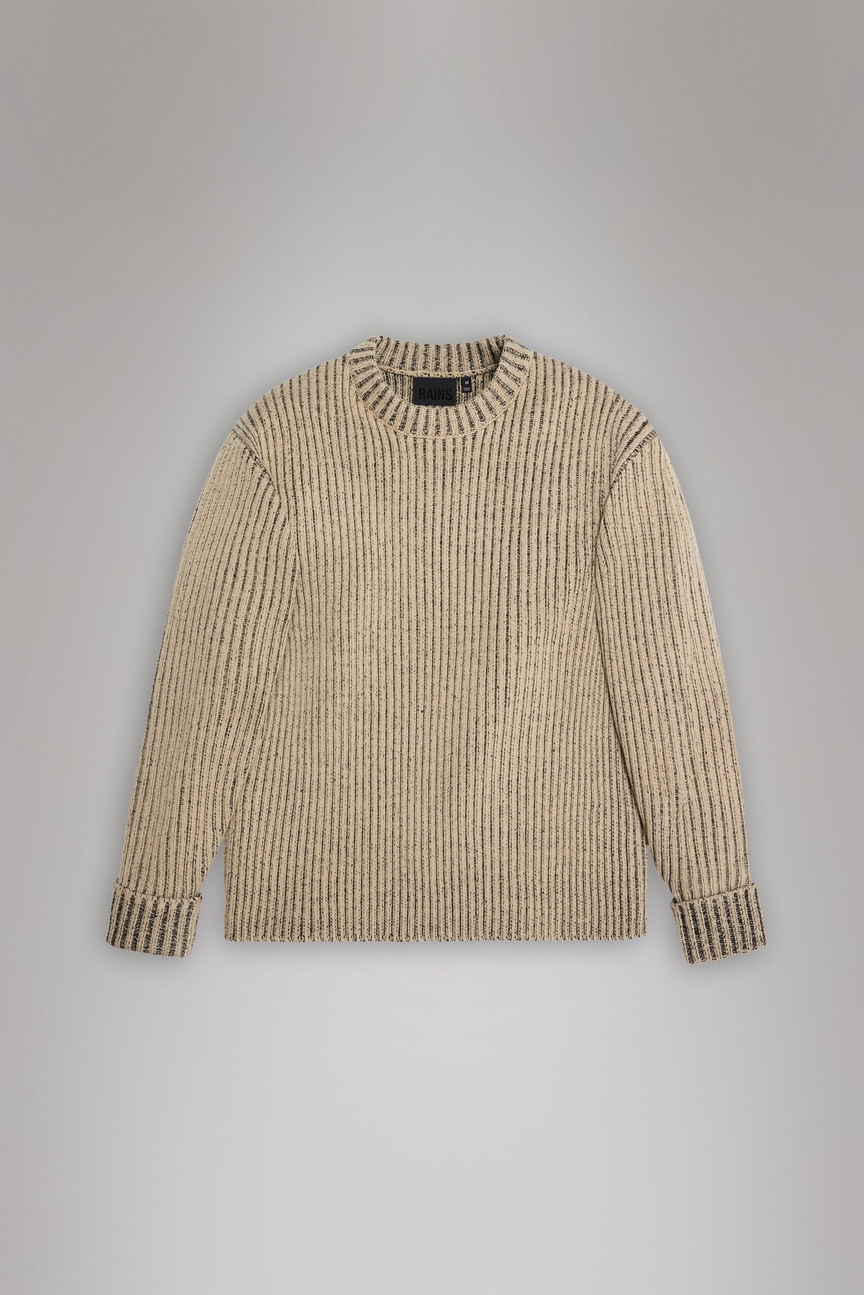 Rains Sapa Knit Crew Neck - Beige/Black