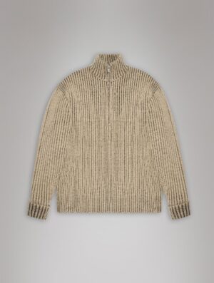 Rains Sapa Half Zip Knit - Beige/Black