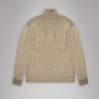 Rains Sapa Half Zip Knit - Beige/Black