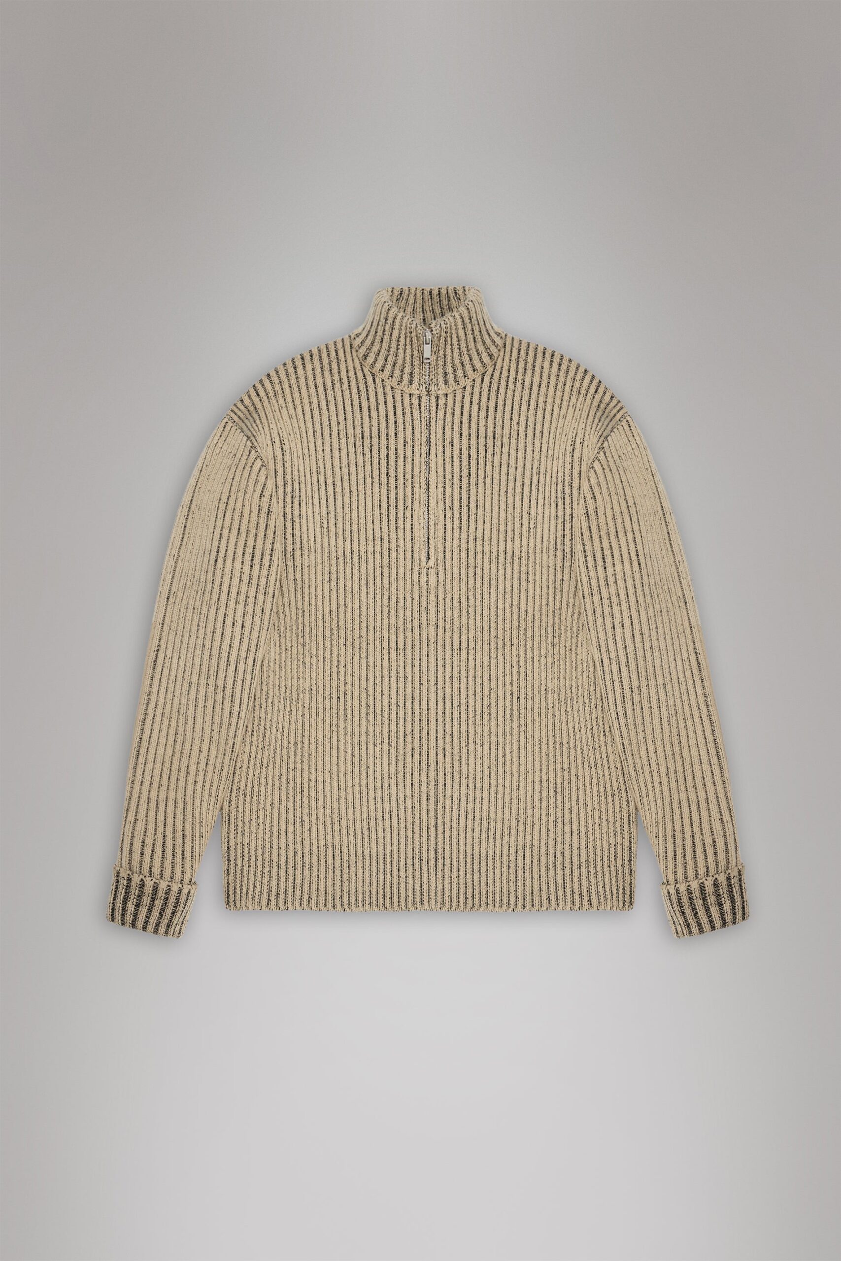 Rains Sapa Half Zip Knit - Beige/Black